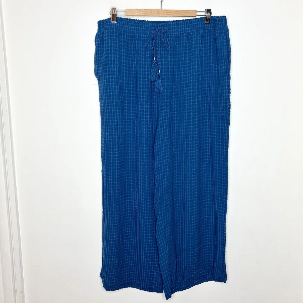 Jane and Delancey Matching Top Crop Pants Set Womens 2X Coastal Lagenlook Resort